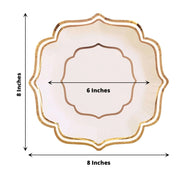 25 Paper Salad Dinner Plates with Scallop Rim Design - Disposable Tableware