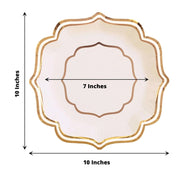 25 Paper Salad Dinner Plates with Scallop Rim Design - Disposable Tableware