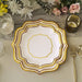 25 Paper Salad Dinner Plates with Scallop Rim Design - Disposable Tableware