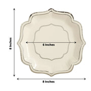 25 Paper Salad Dinner Plates with Scallop Rim Design - Disposable Tableware