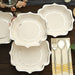25 Paper Salad Dinner Plates with Scallop Rim Design - Disposable Tableware