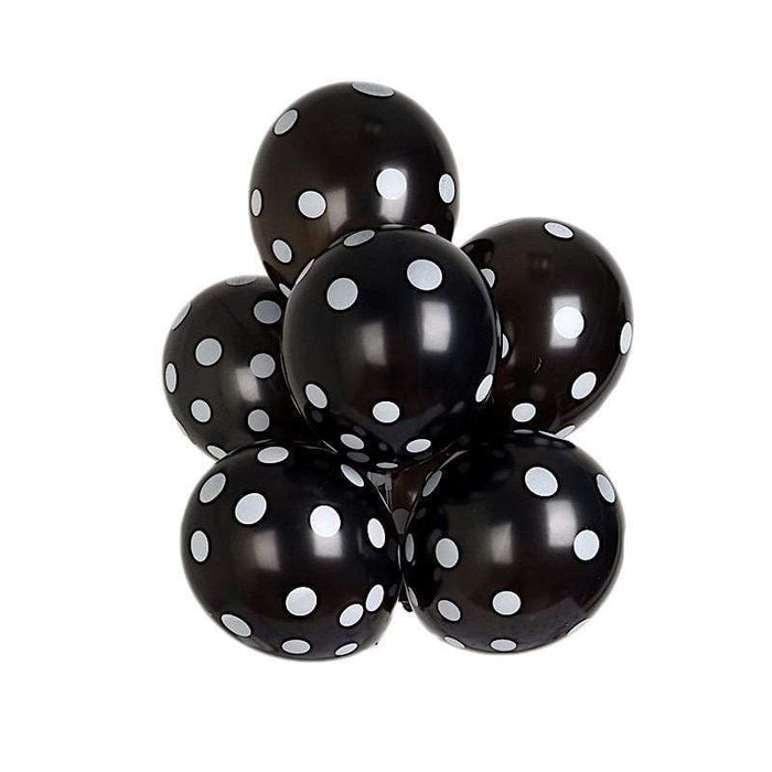 12 Black and White Polka Dot Balloons!