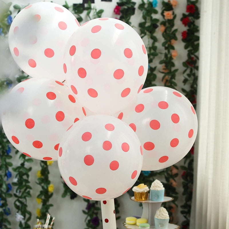 25 pcs 12" Latex Balloons with Polka Dots