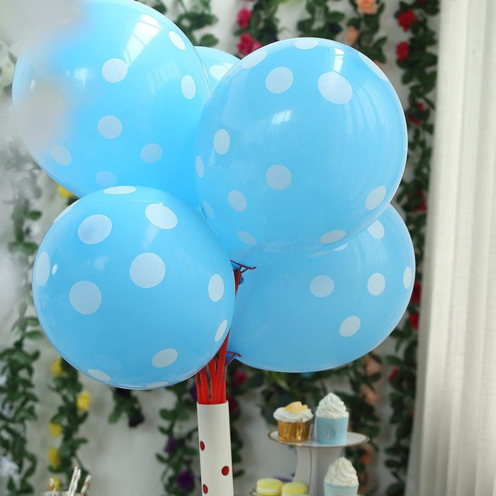 25 pcs 12" Latex Balloons with Polka Dots