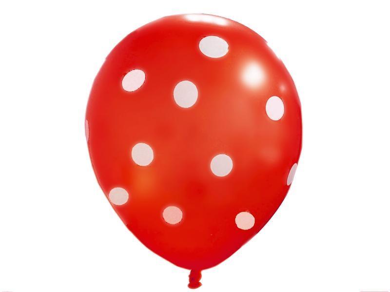 25 pcs 12" Latex Balloons with Polka Dots BLOON_DOT_RED