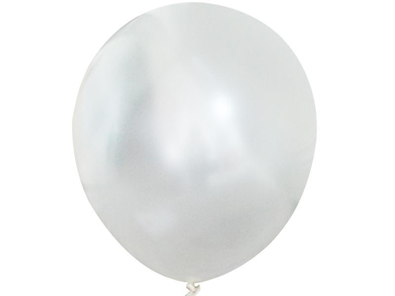 25 pcs 12" Metallic Latex Balloons BLOON_RND_WHT
