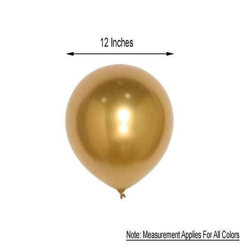 25 pcs 12" Round Metallic Latex Balloons