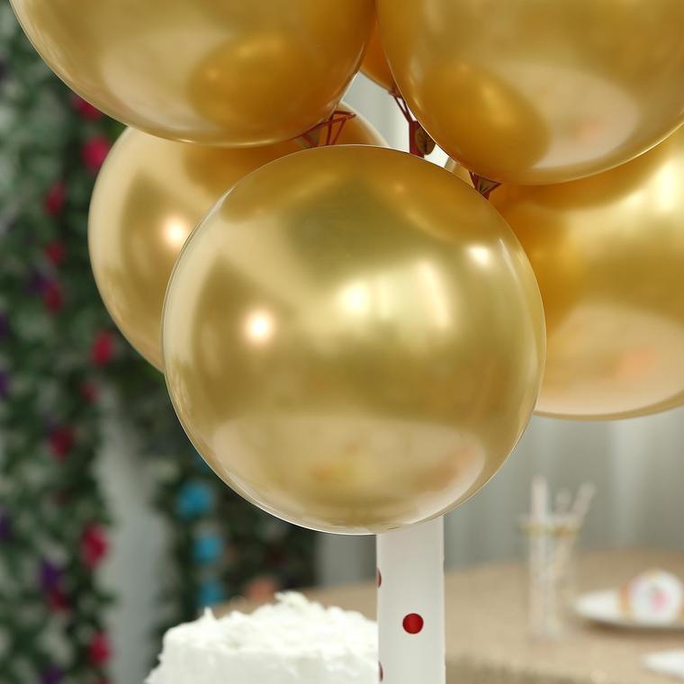 25 pcs 12" Round Metallic Latex Balloons
