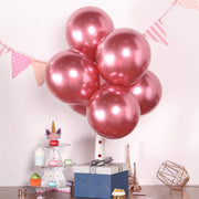 25 pcs 12" Round Metallic Latex Balloons