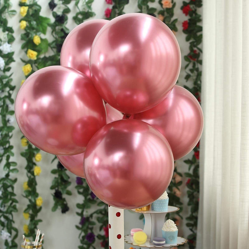 25 pcs 12" Round Metallic Latex Balloons