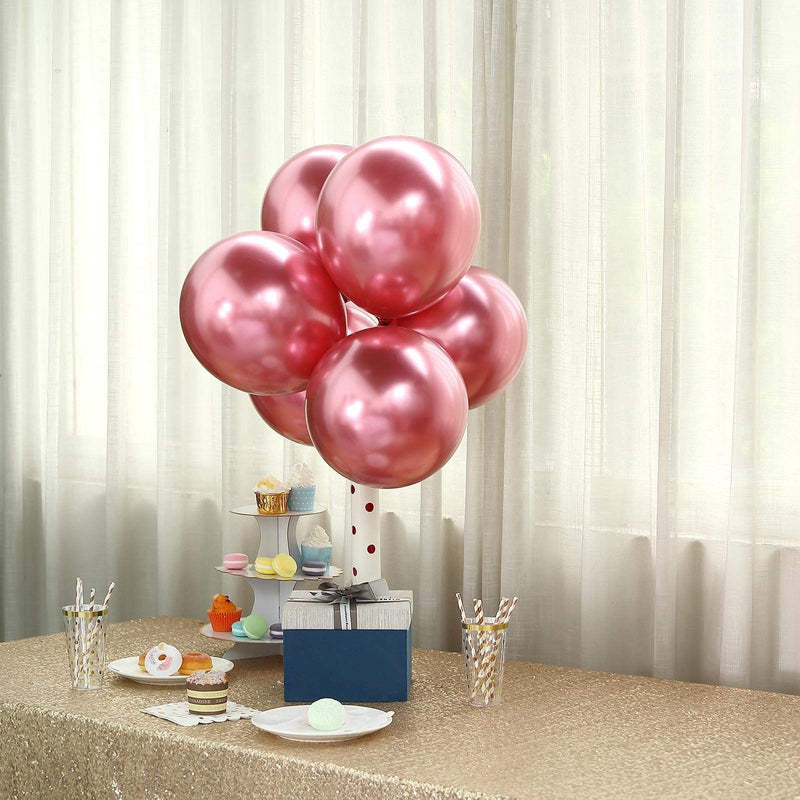 25 pcs 12" Round Metallic Latex Balloons