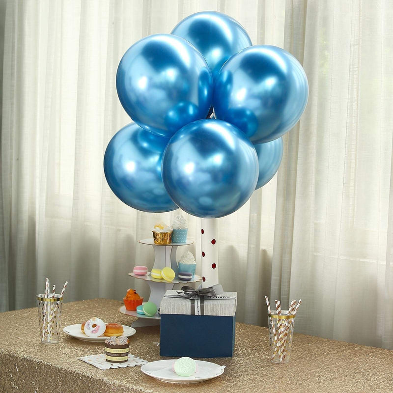 25 pcs 12" Round Metallic Latex Balloons