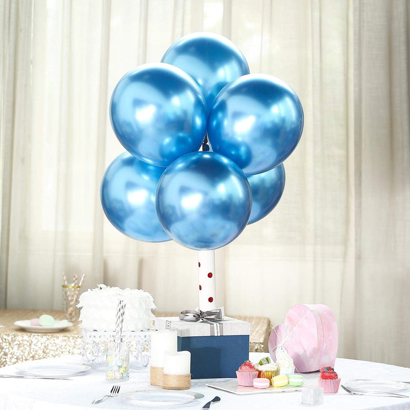 25 pcs 12" Round Metallic Latex Balloons
