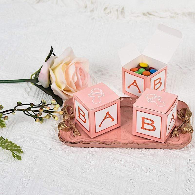 25 pcs 2" Cube Baby Shower Party Favor Boxes