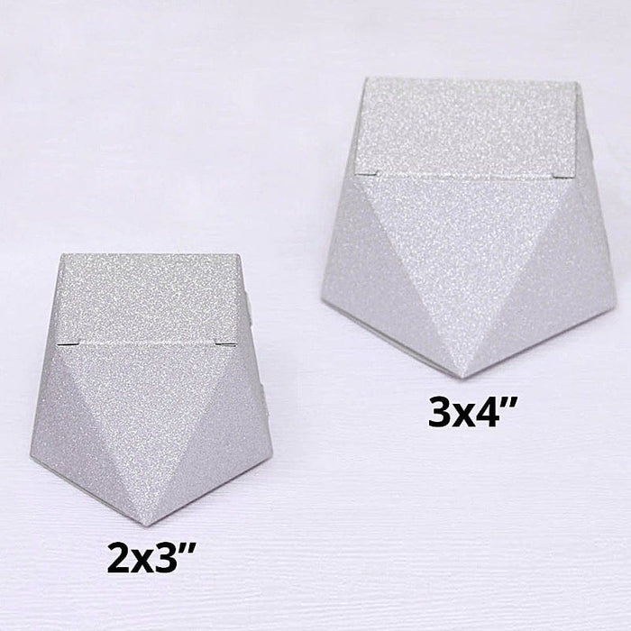 25 pcs 3" Glittered Geometric Wedding Party Favor Boxes Gift Holders