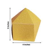25 pcs 4" Glittered Geometric Wedding Party Favor Boxes Gift Holders
