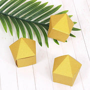 25 pcs 4" Glittered Geometric Wedding Party Favor Boxes Gift Holders