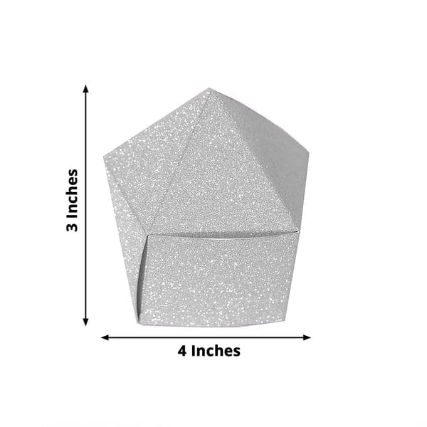 25 pcs 4" Glittered Geometric Wedding Party Favor Boxes Gift Holders