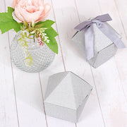 25 pcs 4" Glittered Geometric Wedding Party Favor Boxes Gift Holders