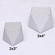 25 pcs 4" Glittered Geometric Wedding Party Favor Boxes Gift Holders