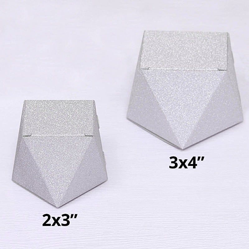 25 pcs 4" Glittered Geometric Wedding Party Favor Boxes Gift Holders