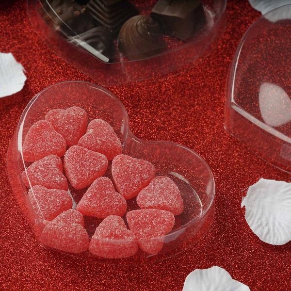 25 pcs 5" Mini Hearts Candy Favor Boxes - Clear PLTC_PVC_06