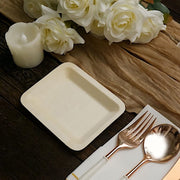 25 pcs 5" x 4" Natural Sustainable Bamboo Mini Rectangular Plates - Disposable Tableware BIRC_P008