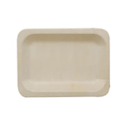 25 pcs 8" x 5" Natural Sustainable Birch Wooden Rectangle Plates - Disposable Tableware BIRC_P012