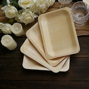 25 pcs 8" x 5" Natural Sustainable Birch Wooden Rectangle Plates - Disposable Tableware BIRC_P012