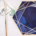 25 pcs 9" Navy Blue Hexagon Paper Dinner Plates with Gold Trim Design - Disposable Tableware DSP_PPGH0003_7_NAVYGD