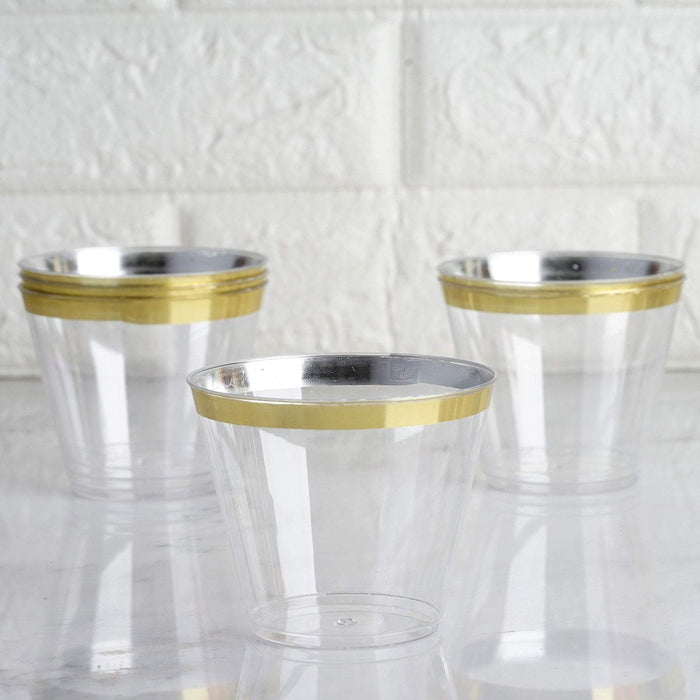 25 pcs 9 oz. Plastic Tumbler Cups - Disposable Tableware PLST_CU0036_GOLD