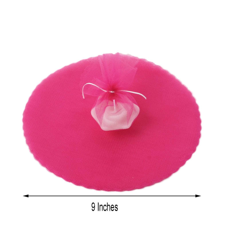 25 pcs 9" wide Tulle Circles for Wedding Favors - Fuchsia TUL_9CIR_FUSH