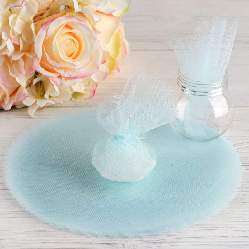 25 pcs 9" wide Tulle Circles for Wedding Favors - Light Blue TUL_9CIR_BLU