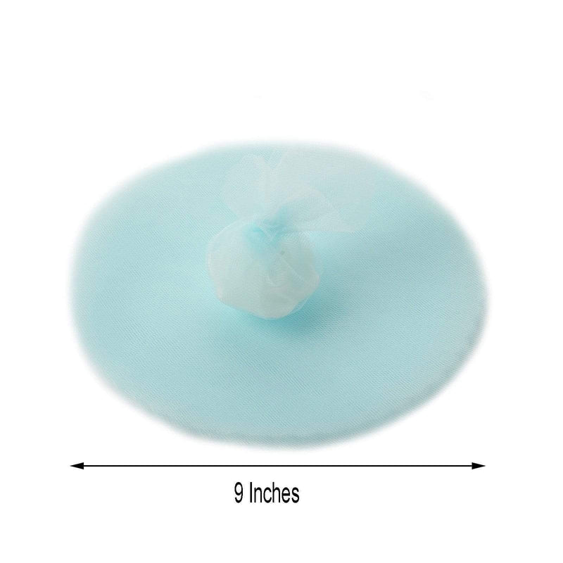 25 pcs 9" wide Tulle Circles for Wedding Favors - Light Blue TUL_9CIR_BLU