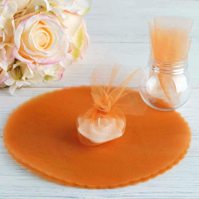 25 pcs 9" wide Tulle Circles for Wedding Favors - Orange TUL_9CIR_ORNG
