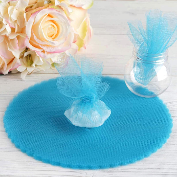 25 pcs 9" wide Tulle Circles for Wedding Favors - Turquoise TUL_9CIR_TURQ