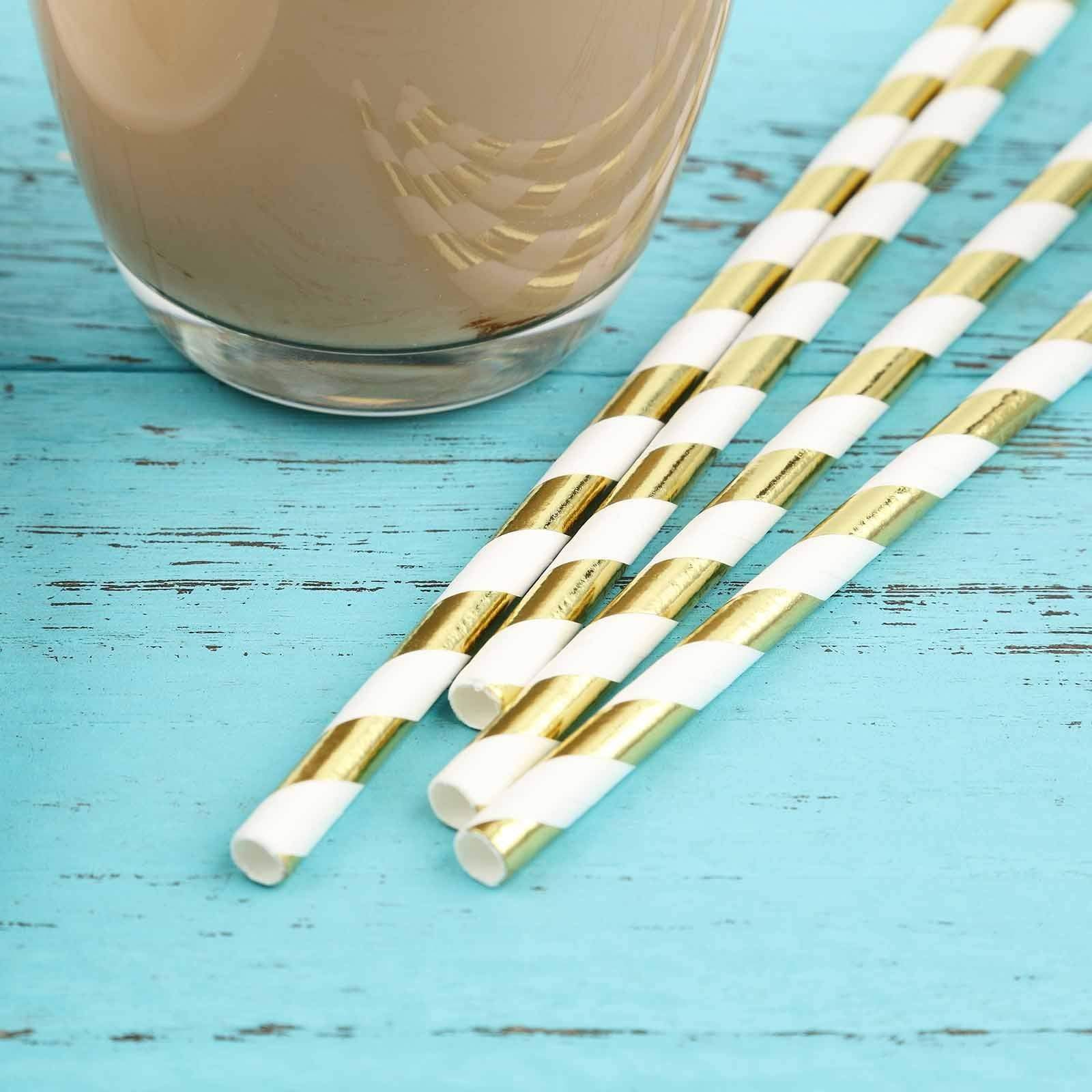 25 pcs Decorative Striped Party Paper Straws