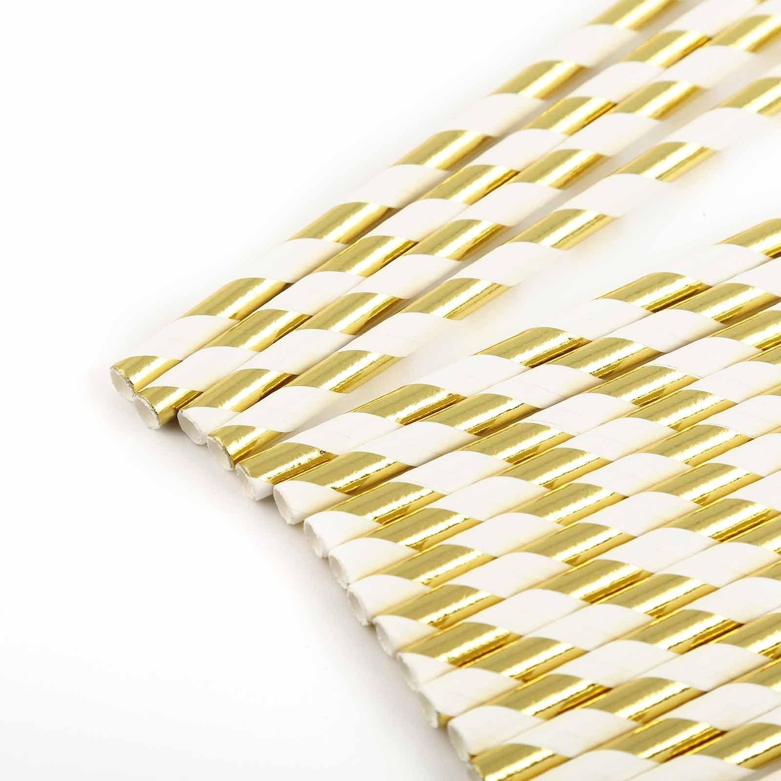 25 pcs Decorative Striped Party Paper Straws