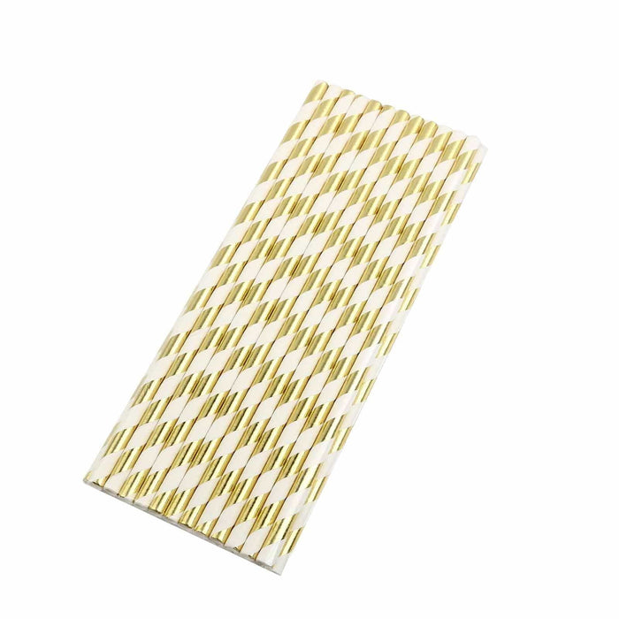 25 pcs Decorative Striped Party Paper Straws