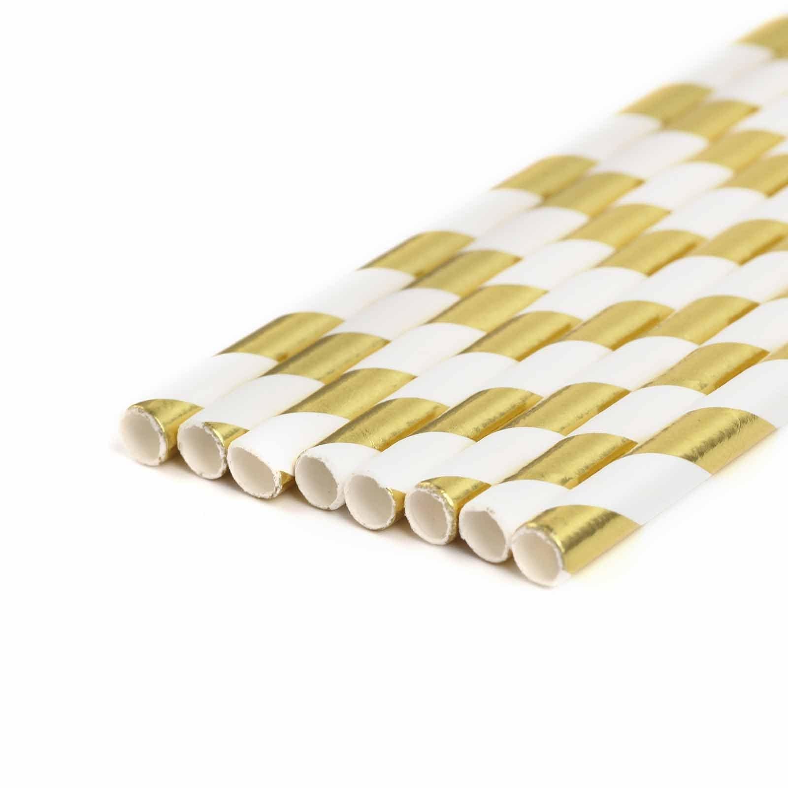 25 pcs Decorative Striped Party Paper Straws