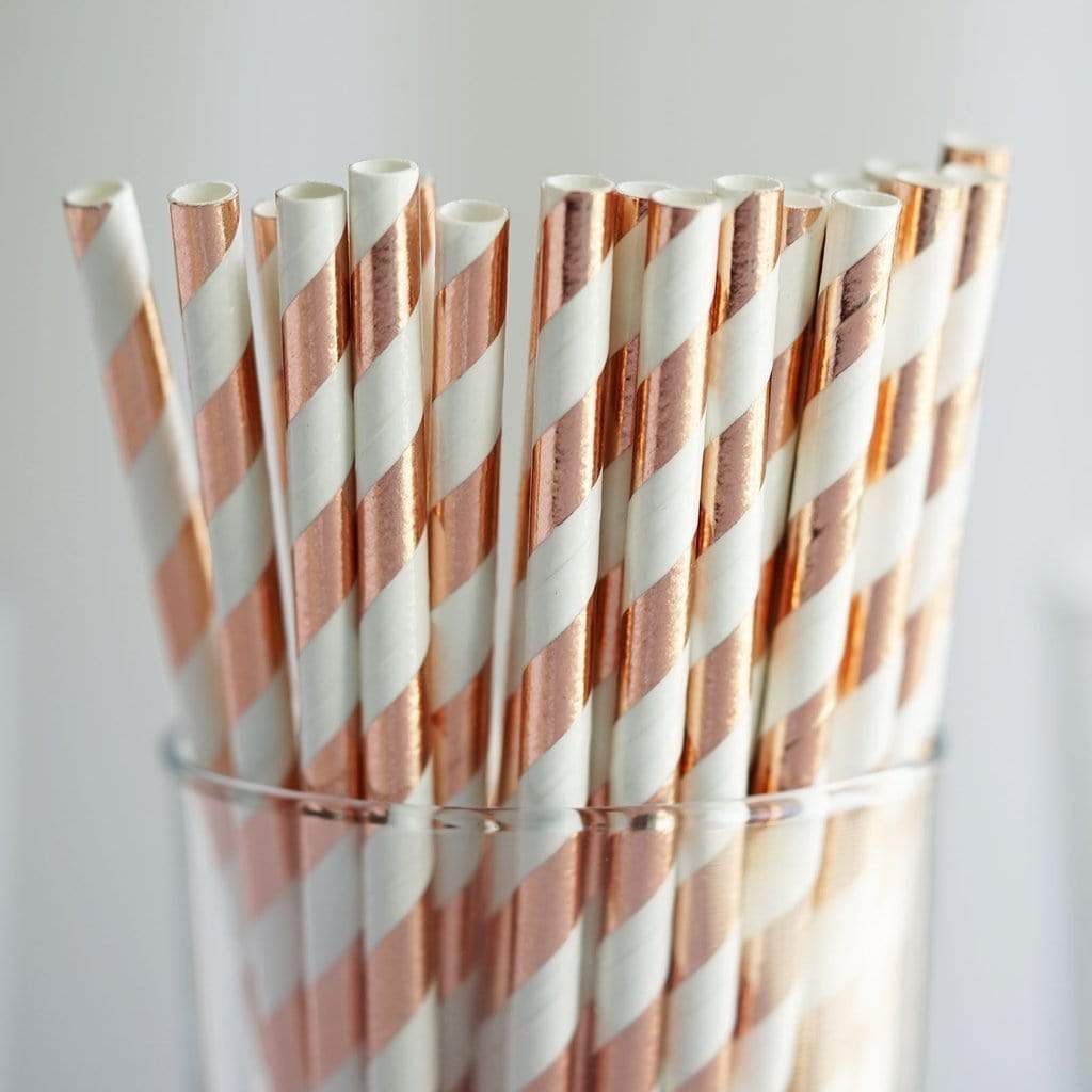 25 pcs Decorative Striped Party Paper Straws