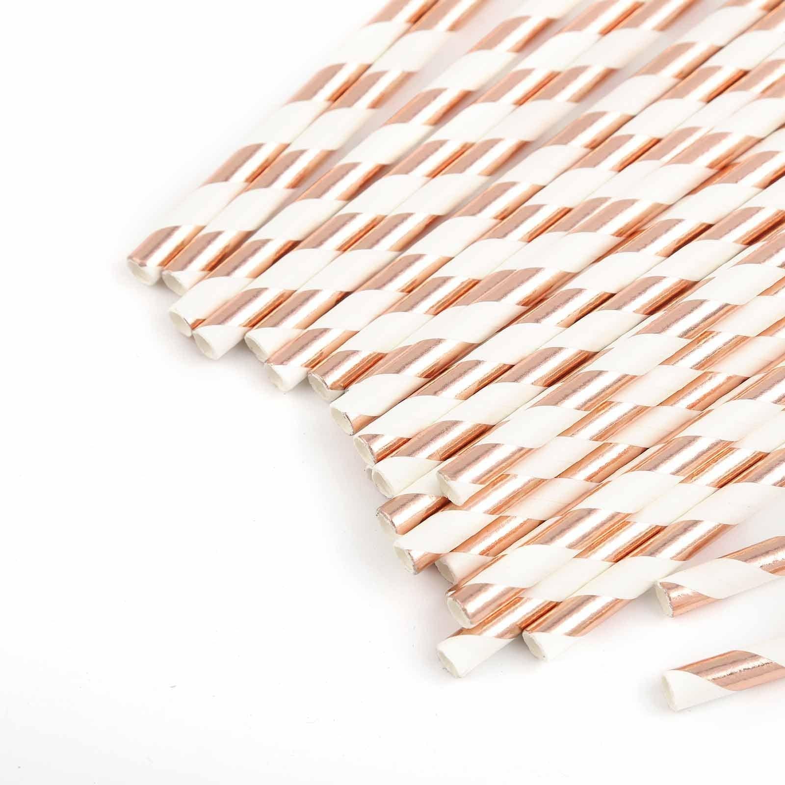 25 pcs Decorative Striped Party Paper Straws