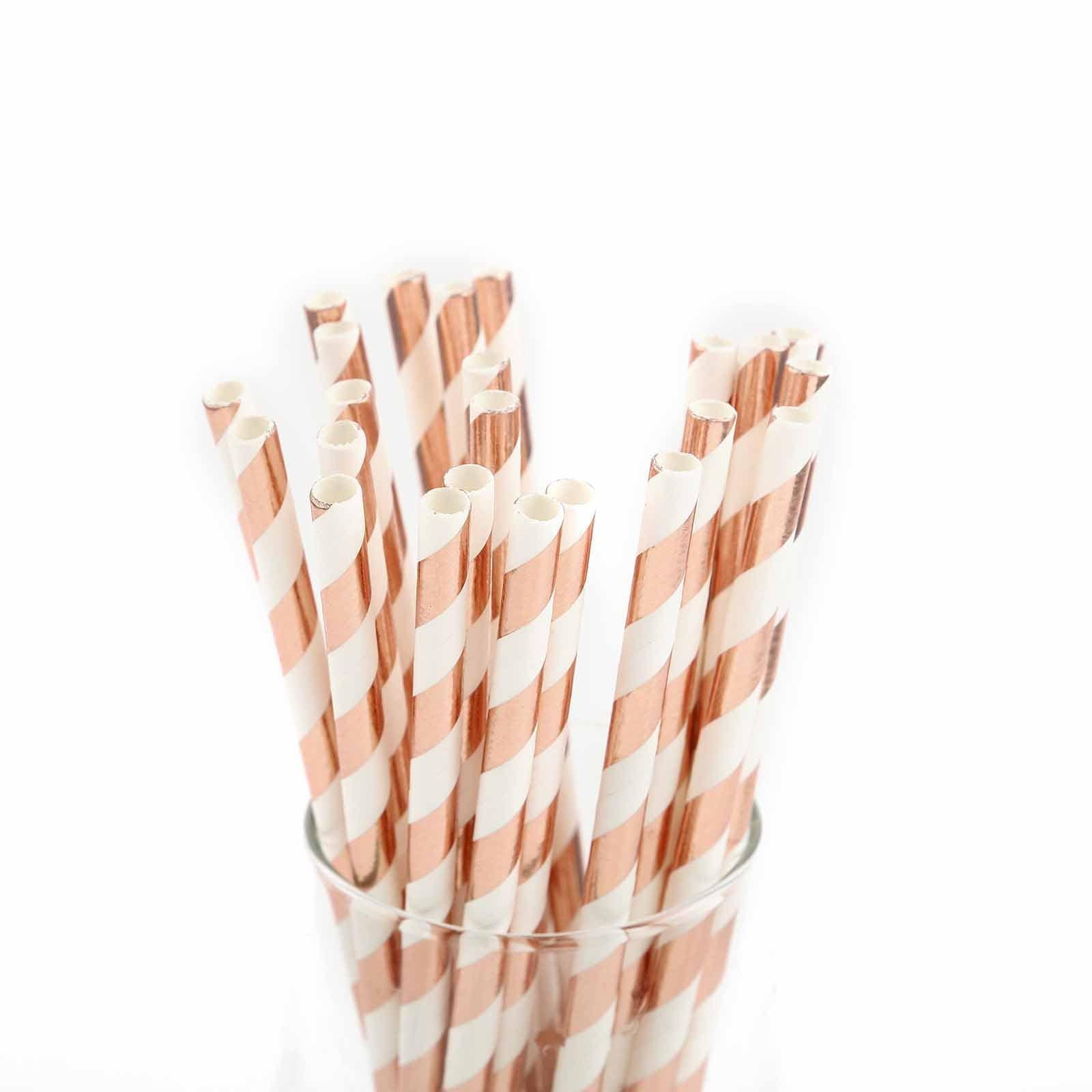 25 pcs Decorative Striped Party Paper Straws