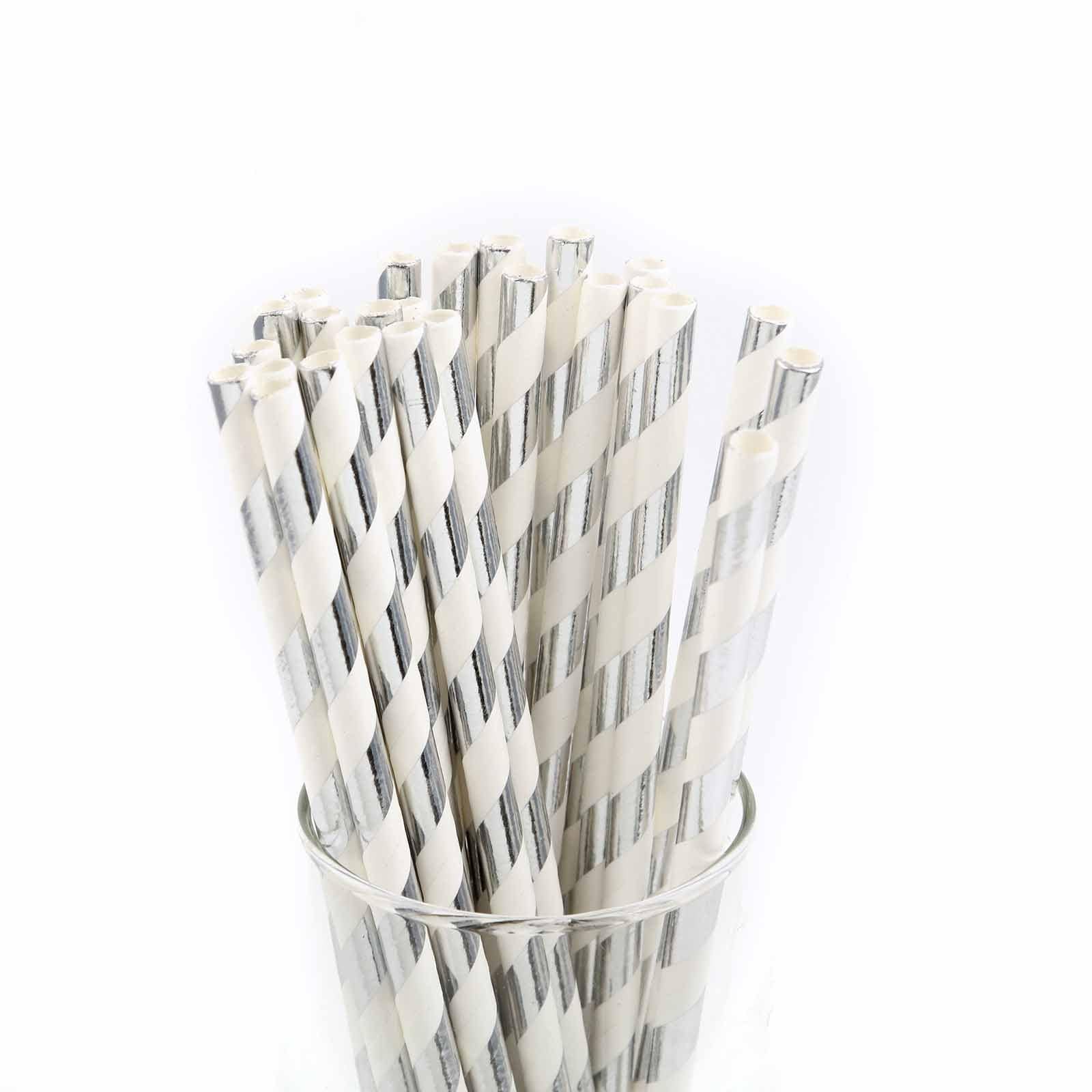 25 pcs Decorative Striped Party Paper Straws