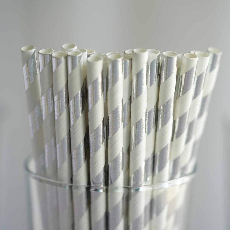 25 pcs Decorative Striped Party Paper Straws