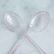 25 pcs Glittered Dinner Spoons - Disposable Tableware