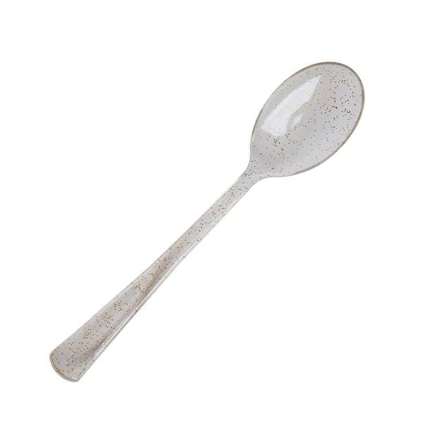 25 pcs Glittered Dinner Spoons - Disposable Tableware