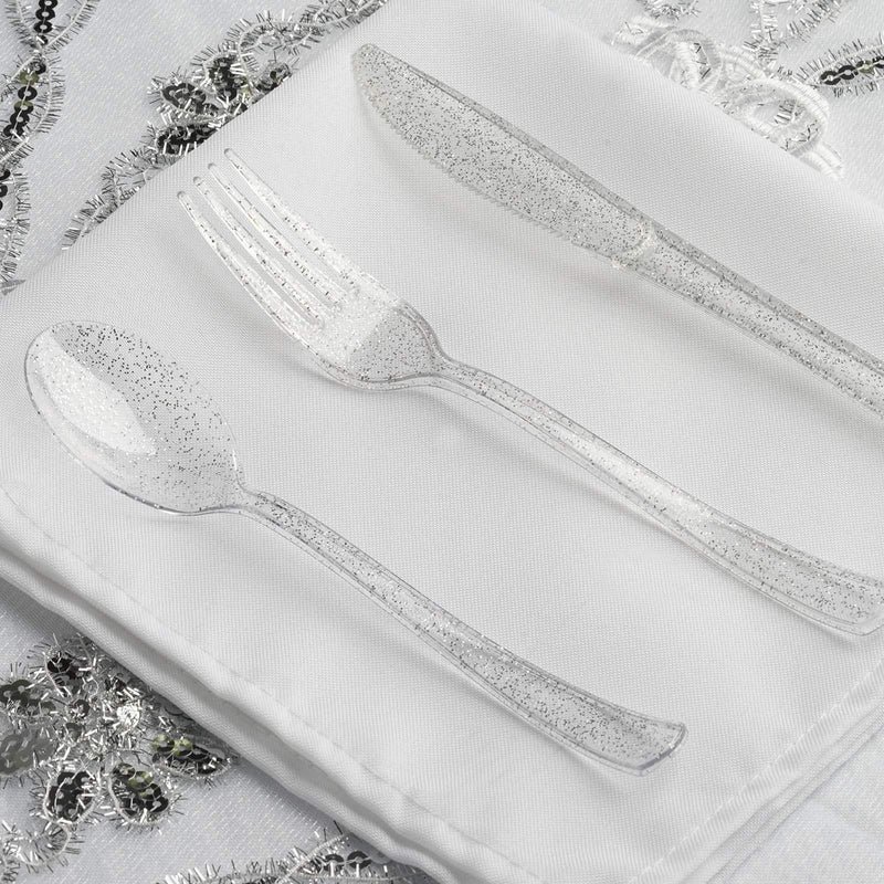 25 pcs Glittered Dinner Spoons - Disposable Tableware