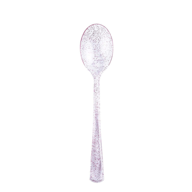 25 pcs Glittered Dinner Spoons - Disposable Tableware