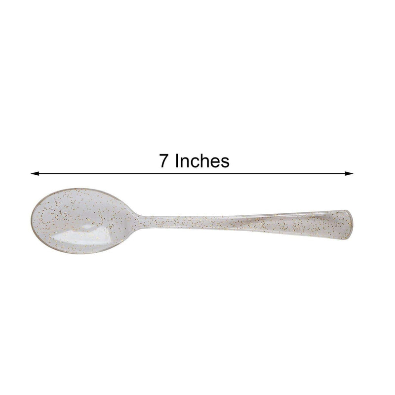 25 pcs Glittered Dinner Spoons - Disposable Tableware
